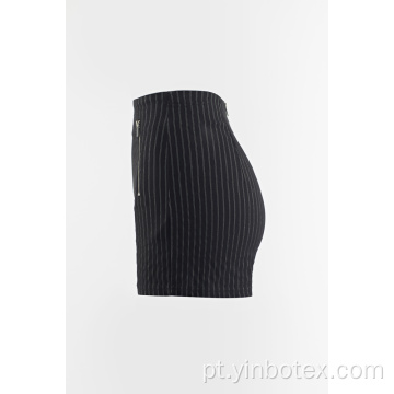 Listras tecidas shorts calça quente